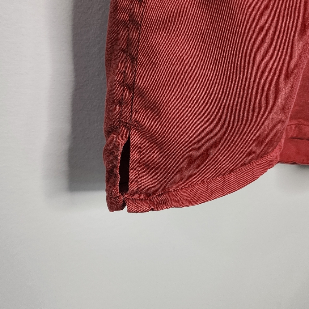 GAP Popover Brick Red Short Sleeve Shirt Dress Large - Picture 5 of 10